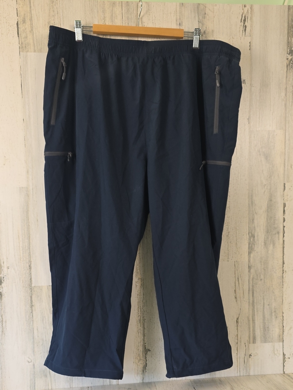 LJBJN Dark Navy Athleisure Cargo Capri Joggers Zip Pockets Size XXXL See Measure